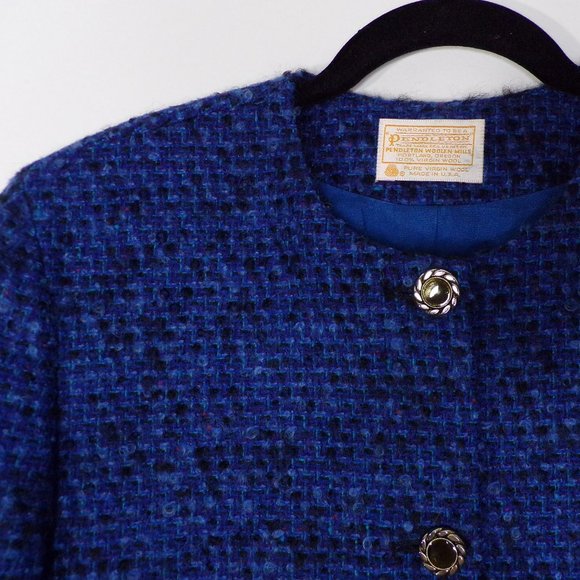 **Pendleton Blue Wool Tweed Blazer, Sz 12 - Picture 2 of 10